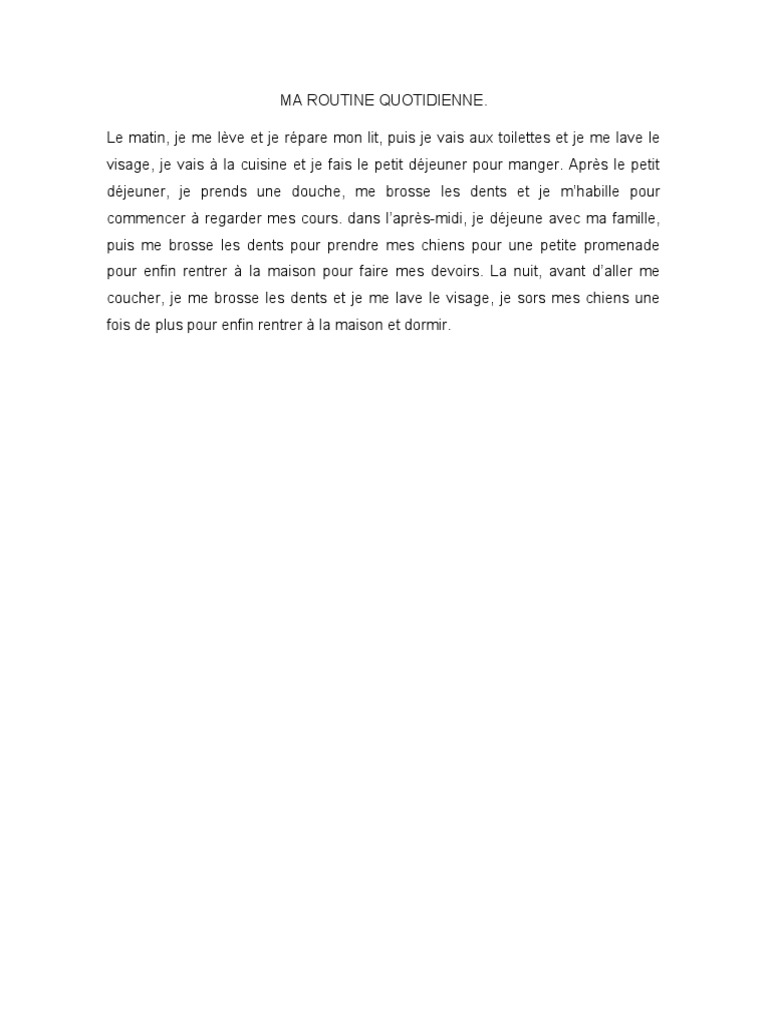 Ma Routine Quotidienne Détaillée | PDF | Développement personnel