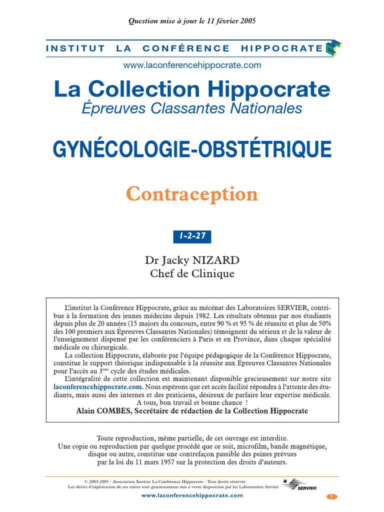 CONTRACEPTION | PDF | Contraception | Pilule combinée