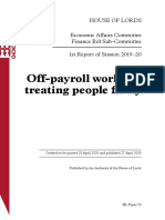 House of Lords Report Criticizes UK Government's Off-Payroll Working Rules