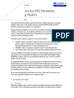 Budget Notes For PMI Durability Monitoring Studies: General Budgeting Guidance