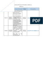 Calendarización de Actividades