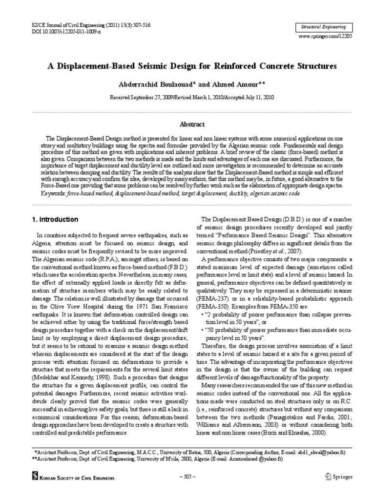 Displacement-Based Seismic Design Guide | PDF | Classical Mechanics ...