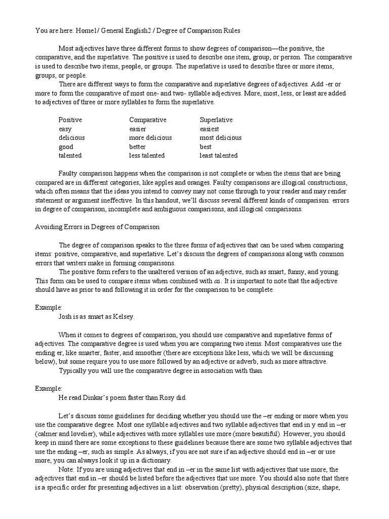 DEGREES OF COMPARISON RULES PDF visual data 4