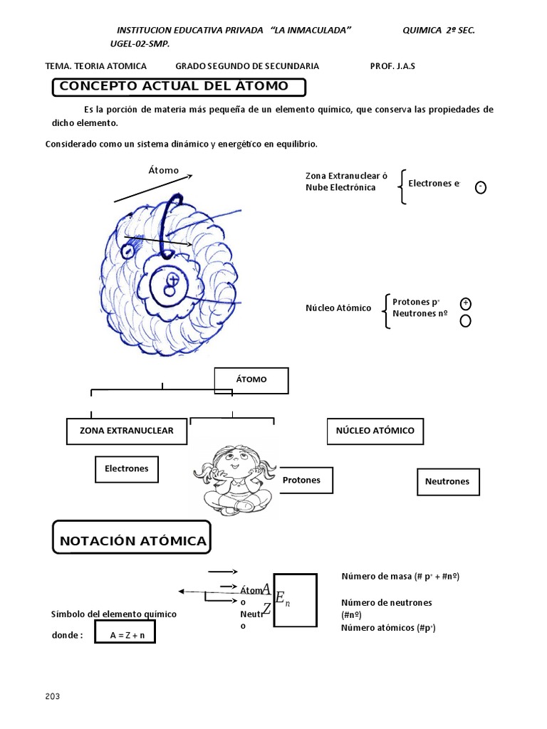 Teoria Atomica I 4º Ic 1 Pdf átomos Núcleo Atómico