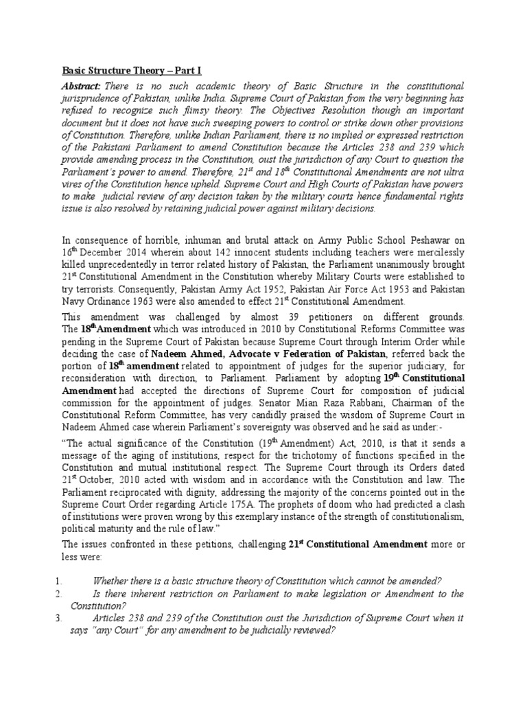 Basic Structure Theory | Download Free PDF | Pardon | Constitution