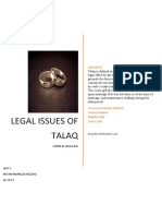 Legal Issues of Talaq in Islamic and Shia Law