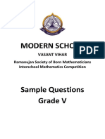 RSBM (Ramanujan) Sample Question Grade V