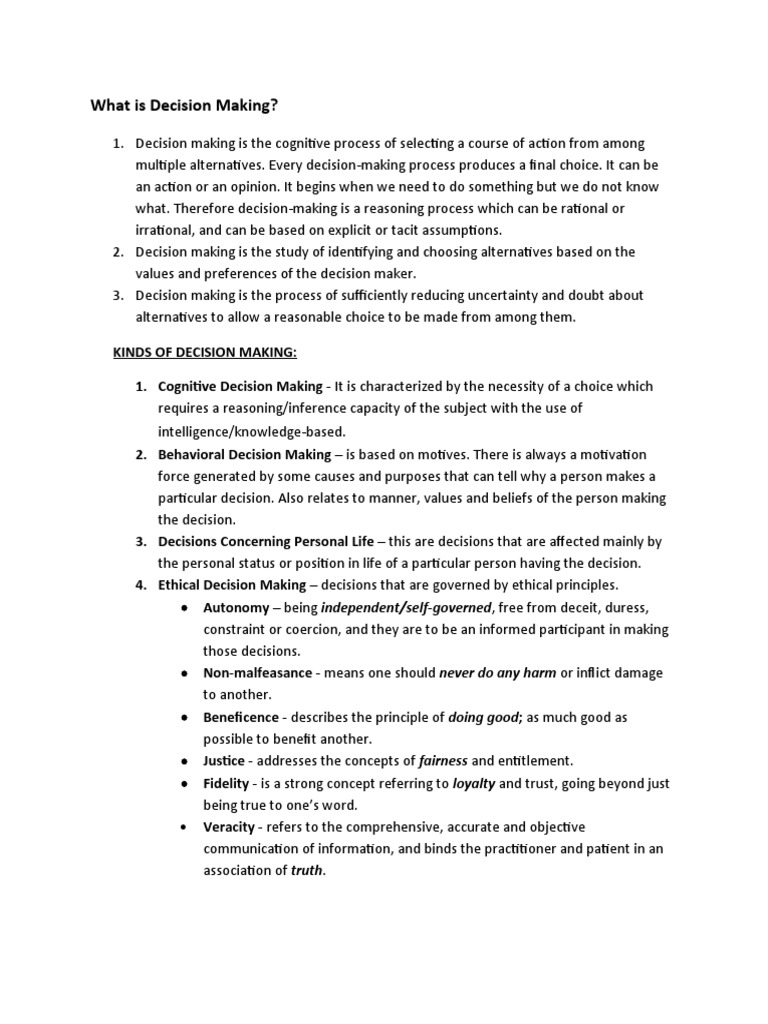 Understanding Decision Making Processes | PDF
