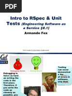 Intro To Rspec & Unit Tests: (Engineering Software As A Service 8.1)