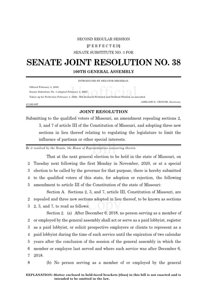 The Dirty Missouri Amendment — Amendment 3 Redistricting