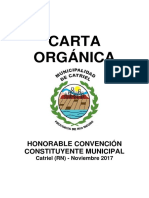 Carta Orgánica de La Ciudad de Catriel