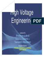 Lecture 5 - Breakdown in Air and Gaseous Dielectrics - Townsend's Mechanism