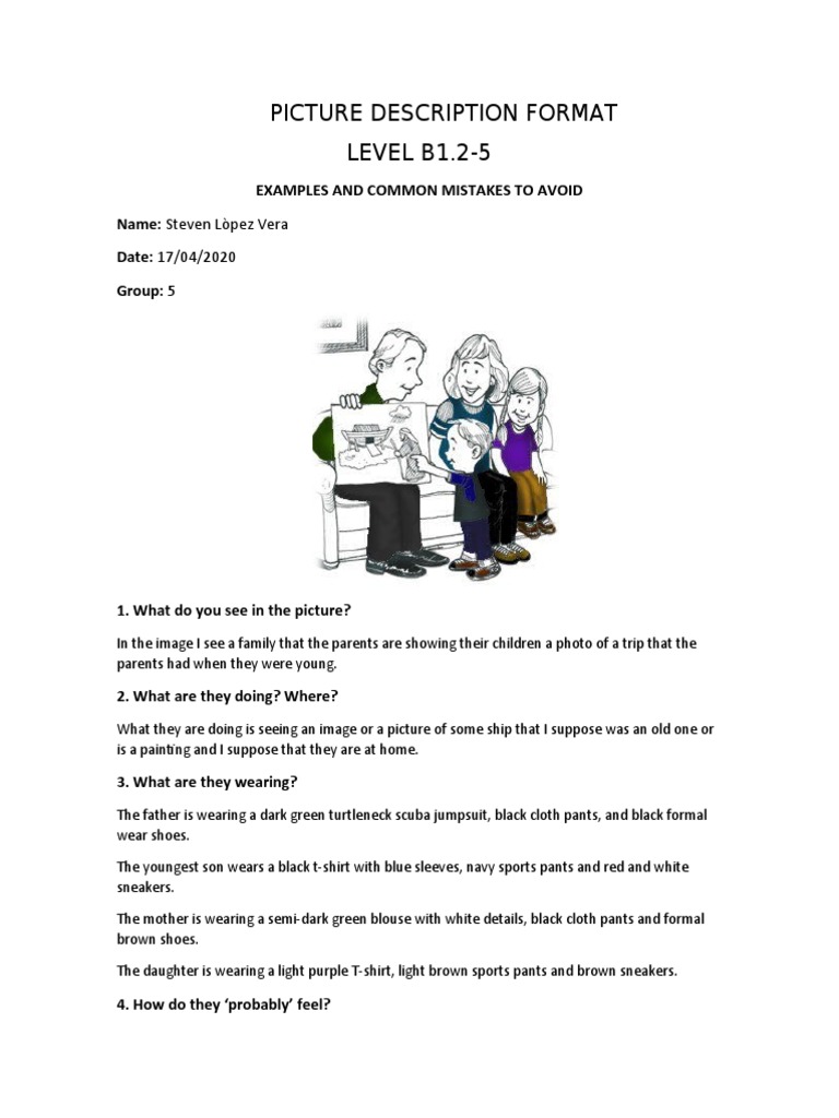 Picture Description Format LEVEL B1.2-5 | PDF