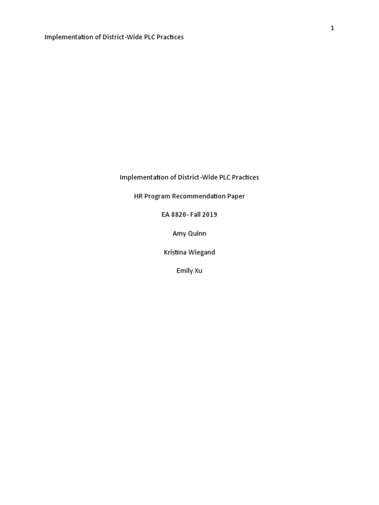Ea 8820 - HR Program Recommendation Paper | PDF | Teachers | Applied ...