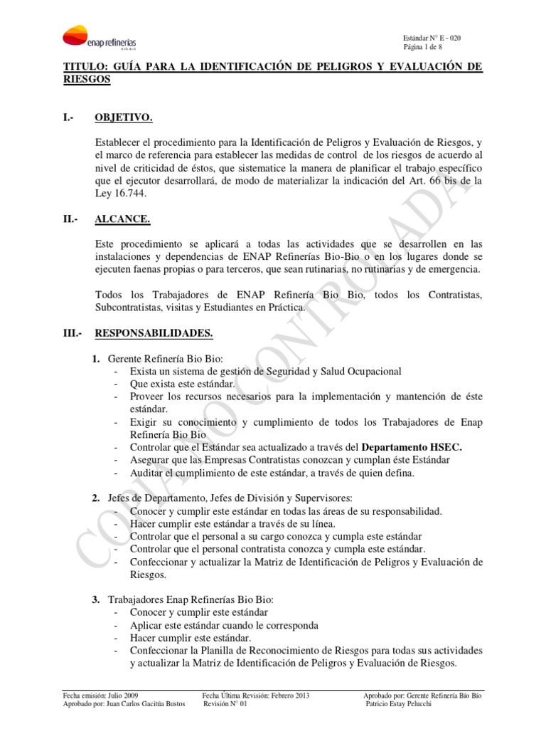E 020 PDF | PDF | Riesgo | Seguridad y salud ocupacional