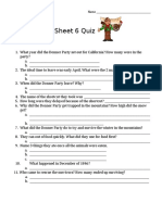 Pioneers Background Sheet 6 Quiz: Name