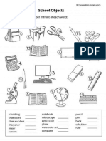 Cls. 1_school objects worksheet