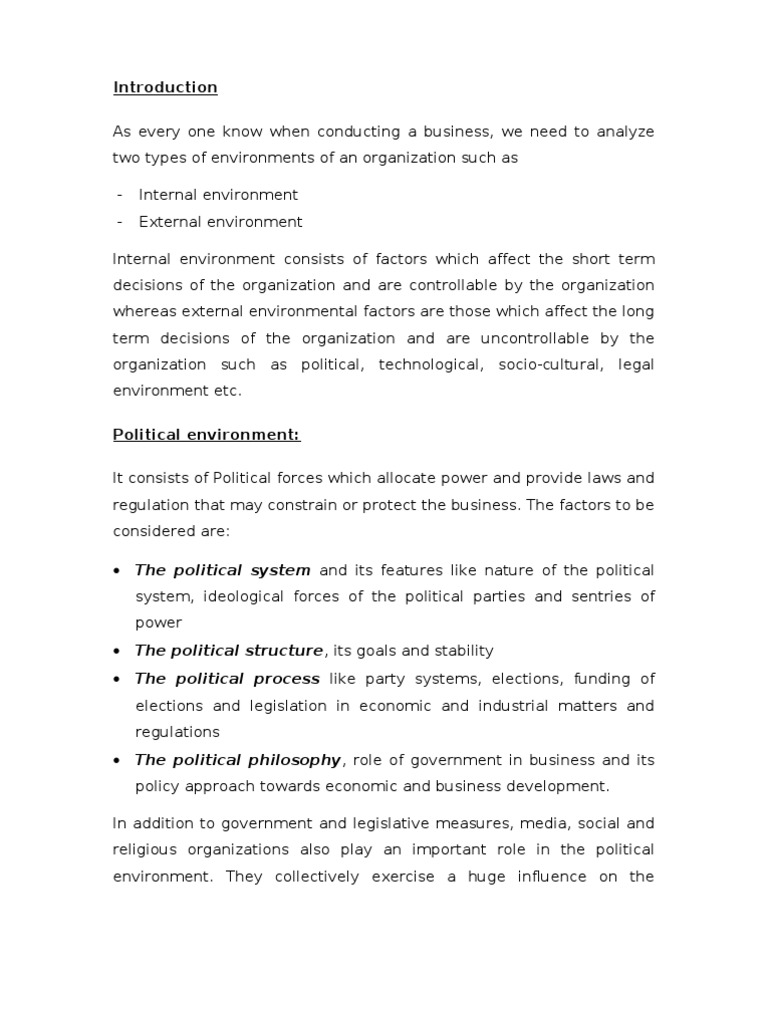 Understanding the Political Environment | PDF | Politics | Social Science