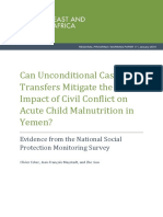 Can Unconditional Cash Transfers Mitigate The Impact of Civil Conflict On Acute Child Malnutrition in Yemen?