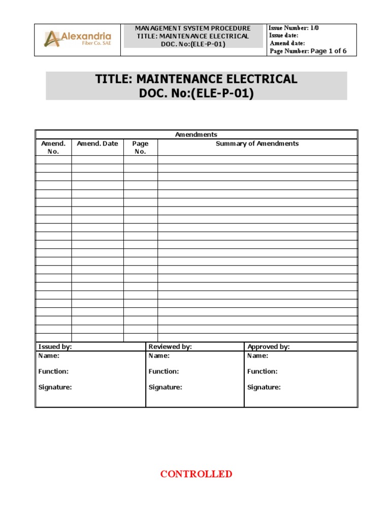 Electrical Maintenance Procedure Guide | PDF | Systems Engineering ...