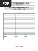 Title: Maintenance Electrical DOC. No: (ELE-P-01) : Controlled