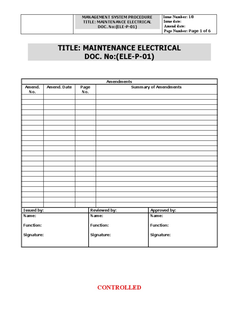 Electrical Maintenance Procedure Guide | PDF | Systems Engineering ...