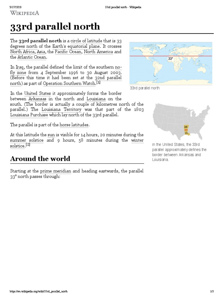 33rd Parallel North Around The World Visualization Graphics Earth Life Sciences scribd