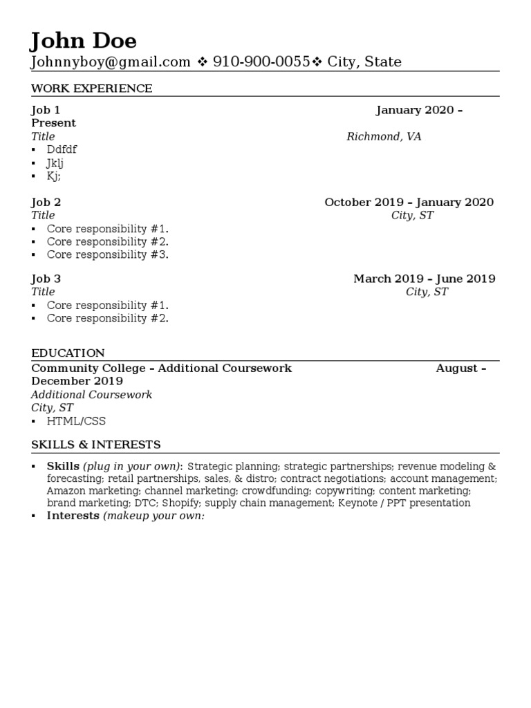 John Doe Title Richmond, VA PDF