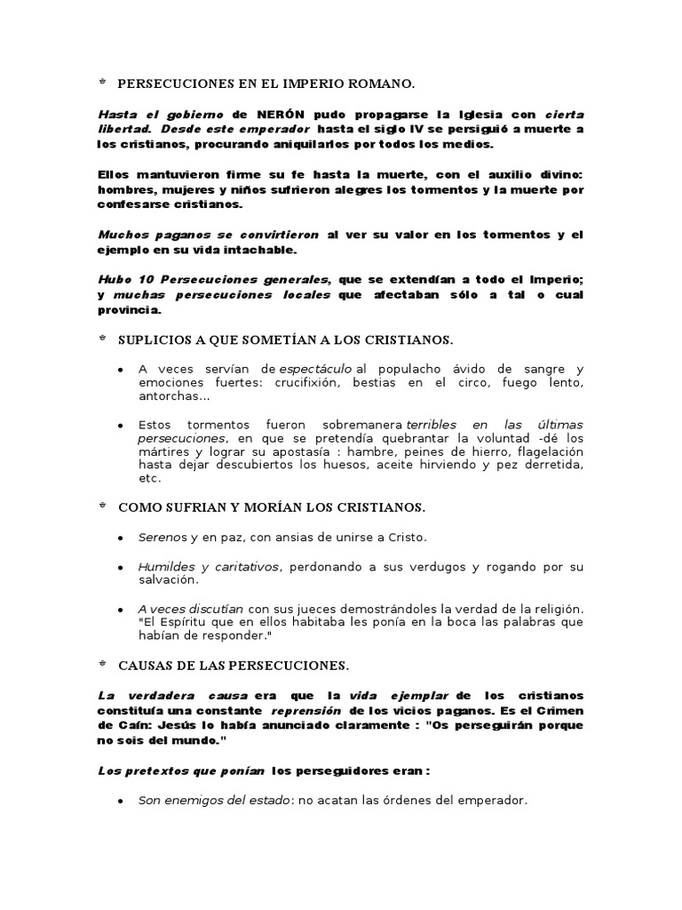 Persecuciones en El Imperio Romano | PDF | Constantino el grande | Roma ...