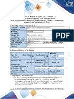 Guia de actividades y rubrica de evaluación - Fase 5 - Diseñar un proyecto de Investigación final .docx