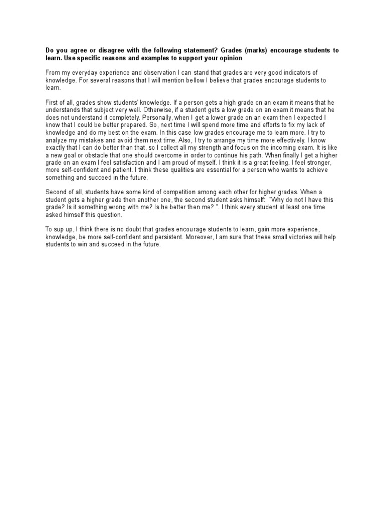Grades Encourage To Learn | PDF | Career & Growth | Self-Improvement