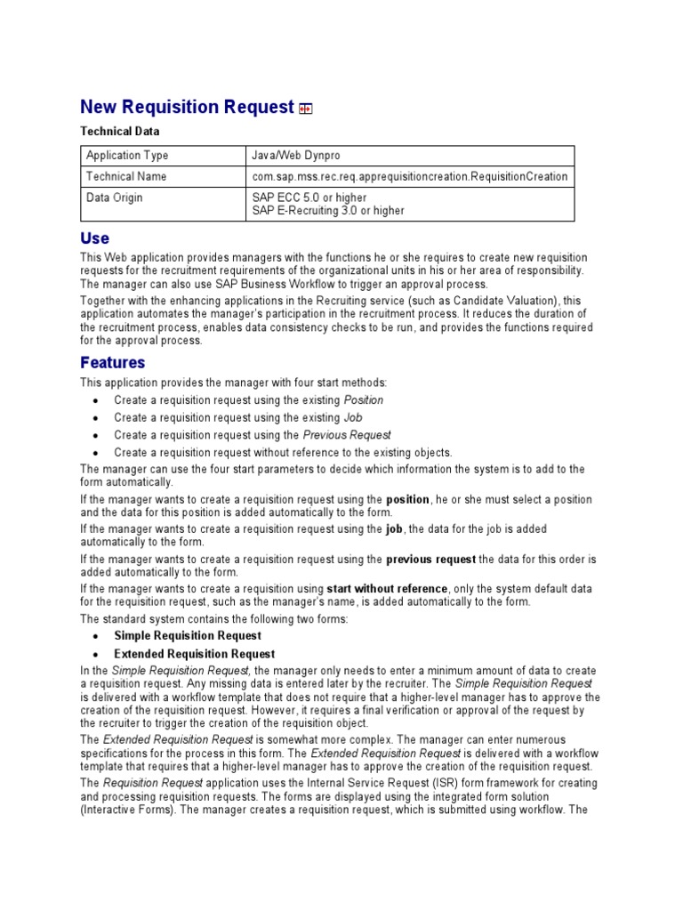New Requisition Request | PDF | Recruitment | Workflow
