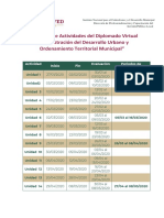Plataforma Calendario de Acividades Diplomado DU y MT