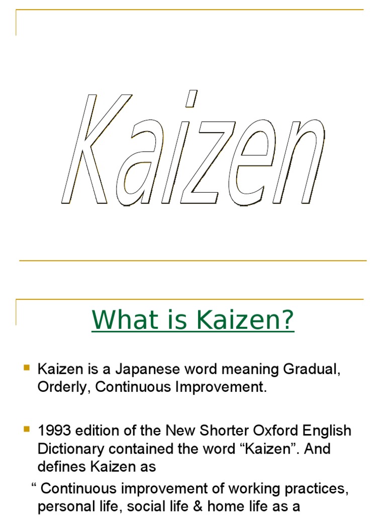 Kaizen | PDF | Waste | Lean Manufacturing