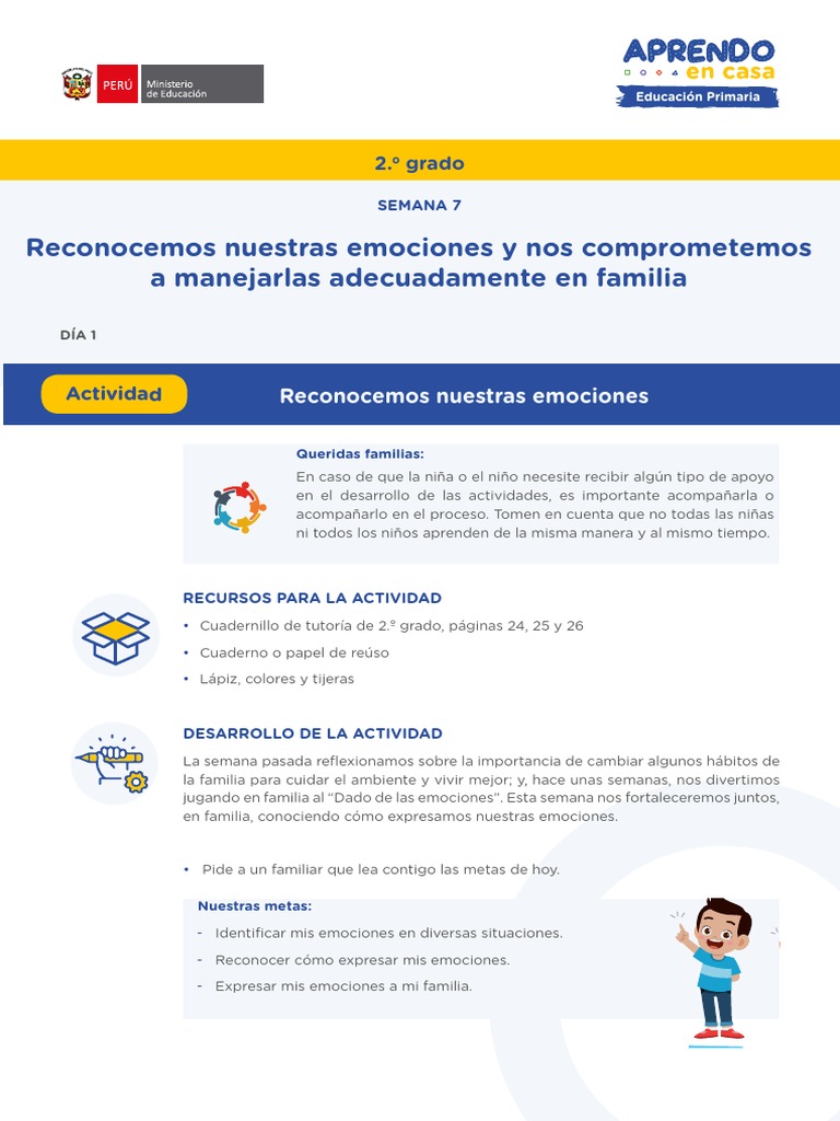 Actividades para Reconocer Emociones en 2.º Grado | PDF | Las emociones ...
