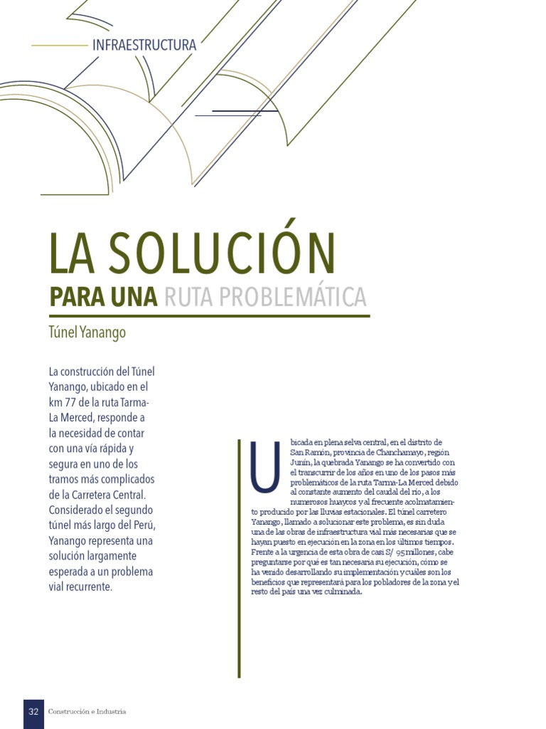 Túnel Yanango: Solución Vial en Junín | PDF | Transporte | Transporte ...