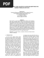 Complex Mobile User Adaptive System Framework For Mobile Wireless Devices - Ubiquitous Computing and Communication Journal