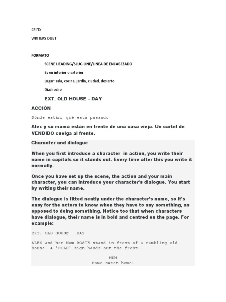 Scene Heading and Script Formatting Guide | PDF