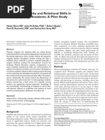 Improving Empathy and Relational Skills in Otolaryngology Residents: A Pilot Study