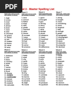 Fifth Grade Master Spelling Lists | PDF