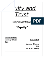 EQUITY AND TRUST-Apoorv Chopra-813-LL.B 3 Yr (4th SEM)