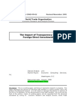 The Impact of Transparency On Foreign Direct Investment: World Trade Organization