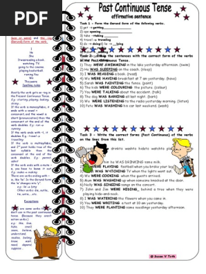 Past Continuous Ingles 2 Symbols Verb