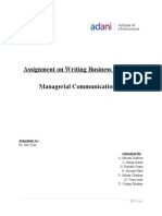 Assignment - Writing Business Communication