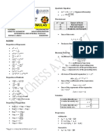 Summarized Formulas