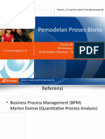 Pemodelan Proses Bisnis: Process Analysis Pertemuan 8 Dan 9 Prodi Sistem Informasi - Fakultas Ilmu Komputer