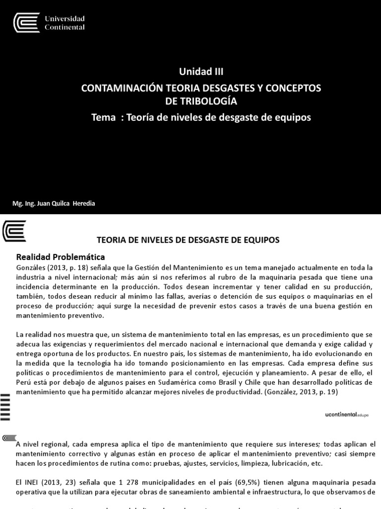 Teoria de Niveles de Desgaste de Equipos PDF | PDF | Lubricante | Motor ...