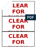 Clear FOR Check