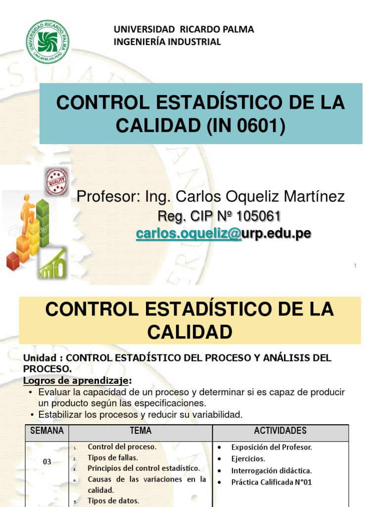 Control Estadístico de Calidad | PDF | Calidad (comercial) | Diferencia