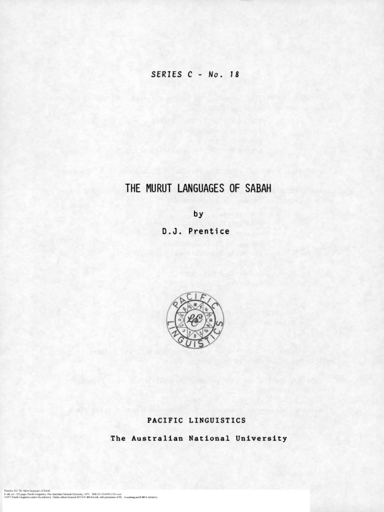 The Mu Rut Languages Of Sabah Series C No 18 Phoneme Semantic Units
